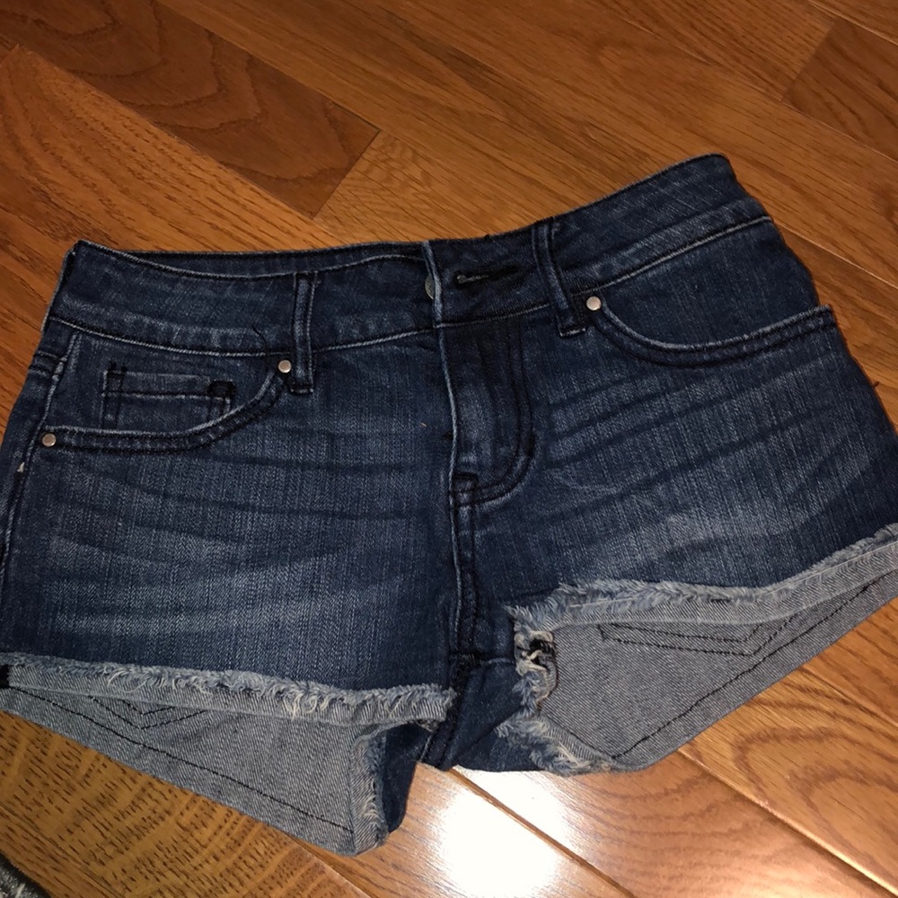 Dark wash booty shorts